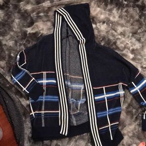 Patterned blue cardigan